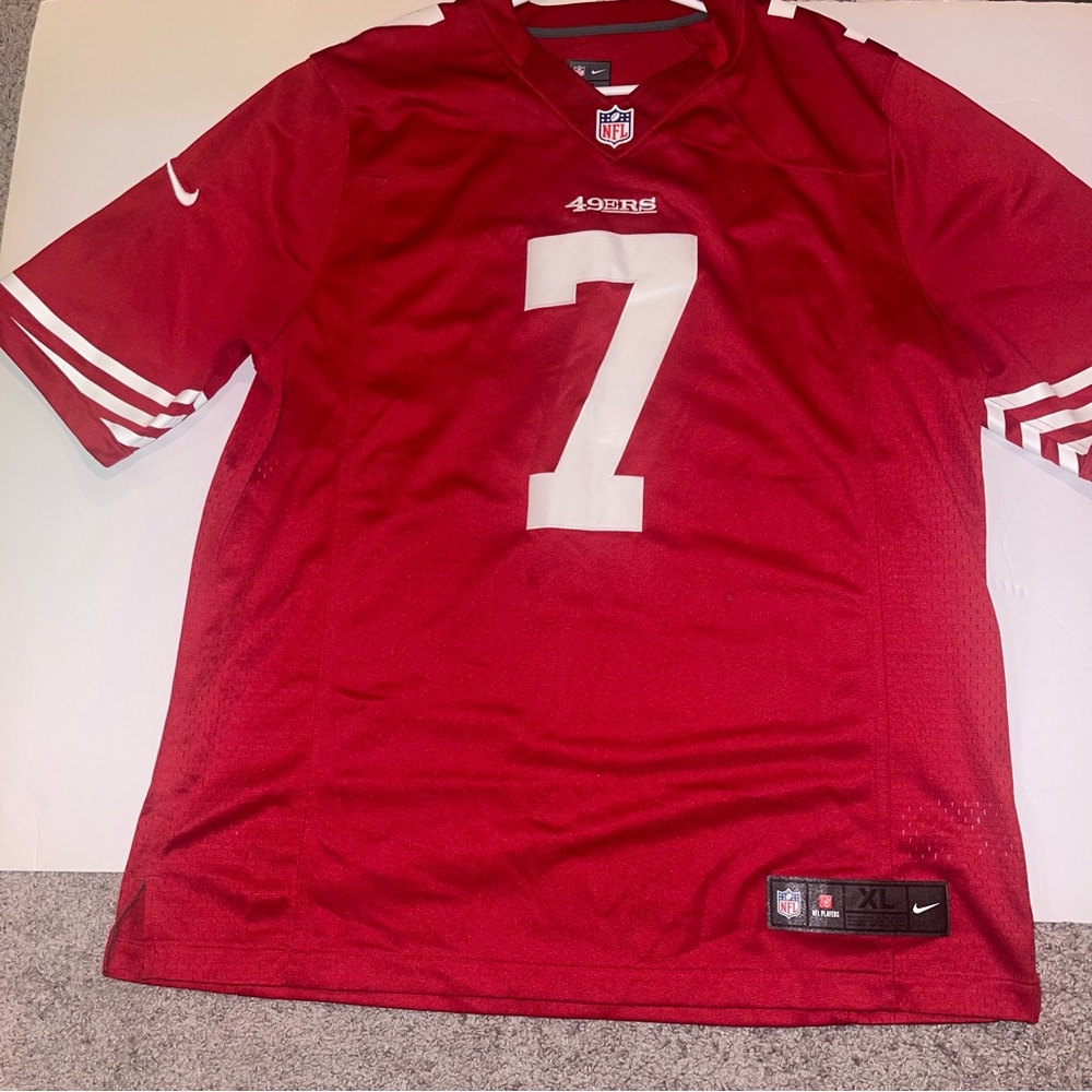 Nike Red and White Men's Jersey Kaepernick